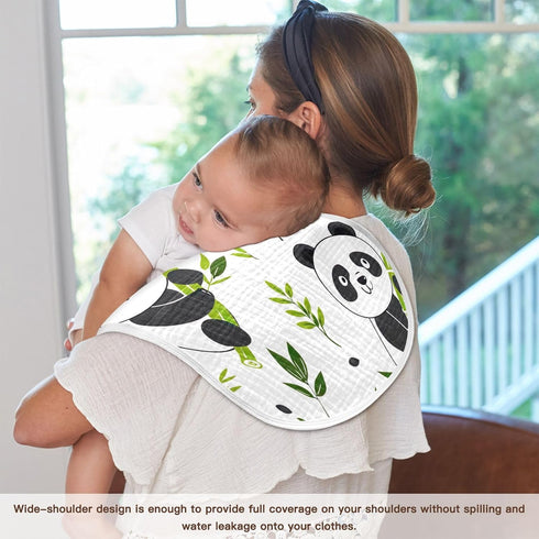 YETTASBIN Panda Muslin Baby Burp Cloth, Super Soft Absorbent Cotton Burp Rag Baby Bibs Feeding Cloth for Newborn Boys