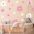 12 TaoBary Sheet Daisy Wall Sticker Decal Removable Cute Daisy Bedroom Room Decor Flower Wall Sticker Pink White Flower