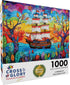 Caribbean Treasure Hunt - 1000 Piece Jigsaw Puzzle for Adults, Vibrant Pirate Ship Adventure by Cross & Glory