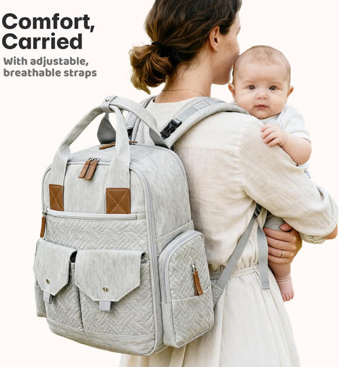 Backpack 4 JSTPRO Diaper Bag - Large Diaper Bag with Portable Changing Pad as Baby Shower Gifts, Lightweight Waterproof