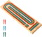 GSE Wooden Folding 3-Track Color Coded Travel Cribbage Board with 6 Plastic Pegs
