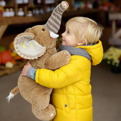 19.7" PEACH CAT Goodnight Elephant Stuffed Animal Cute Elephant Plush Soft Plushies Toys Gifts for Kids Brown