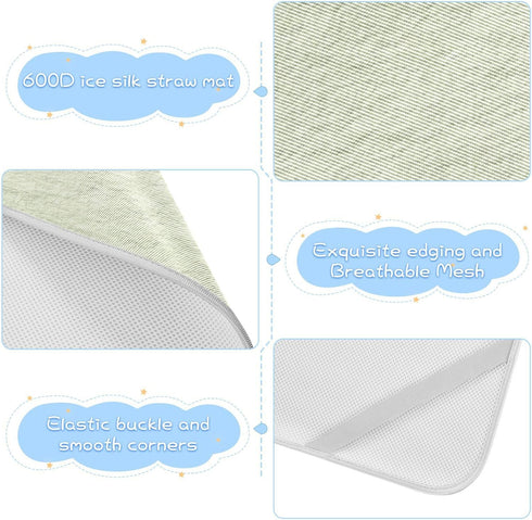SyXIOP 28" 52" Green Cooling Baby Waterproof Crib Mattress Cover x Absorbent Pee Pads for Kids, Adult