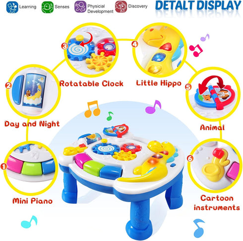 JUEJIAZKIY 12-18 12 18 12 1 2 3 Music Baby Activity Center Toy Months Activity Table Baby Toys to Months Early Learning