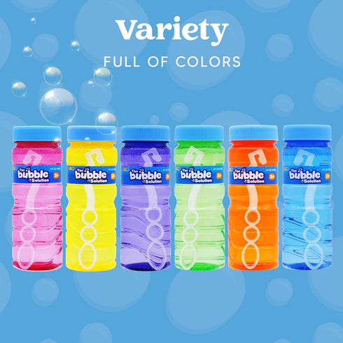 JOYIN 36 Pcs Bubble Bottles with Wand Assortment - 4oz Blow Bubbles Solution, Party Favor Set