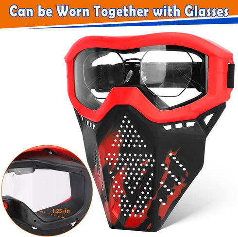 POKONBOY 2 Pack Tactical Mask with Goggles Compatible with Nerf Rival, Apollo, Zeus, Khaos, Atlas, & Artemis Blasters