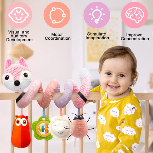 0-6 0-3 0 3 6 9 12 MONSTIME Car Seat Toys Infant Toys Months, Newborn Toys Months Brain Development for Carseat