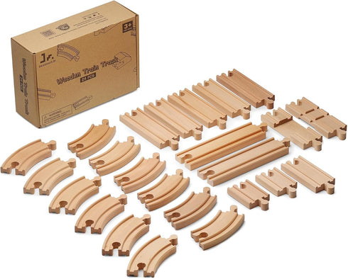 SainSmart Jr. Wooden Train Track 24pcs, Track Expansion Compatible with All Major