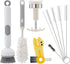 PeiTuSengJin 10-Piece Bottle Brush Cleaning Set 1 Multi-Purpose Brush 6 Straw Cleaning Brushes