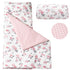 PHF Toddler Nap Mat, Floral Rollup Design with Removable Pillow & Minky Fleece Blanket, 50"x20"x2" for Kids