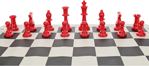 WE Games Color Bright Plastic Staunton Tournament Chess Pieces - Half Set with 3.75 in. King