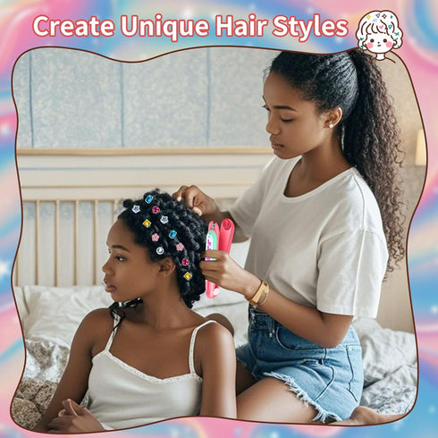 Yoloflix Hair Gem Stamper Kit, Bling Hair Jewels for Girls Toys, Hair Styling Tool with Reusable Shining Diamonds