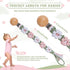 Pacifier Clip for Boys Girls Floral Daisy Macrame Baby Paci Clip Pacifier Holder Leash Boho Wooden Clips Handmade Braided Cotton Binky Clips (1pack:Misty Rose)