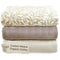 MOZAH Organic Muslin Swaddle Blankets - Brown, Beige, and Beige Leaves -