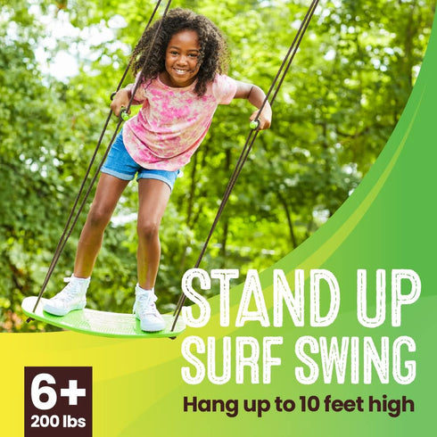 Swurfer Kick Stand Up Tree Swing, Outdoor Swing for Kids with Adjustable Handles, Weatherproof, Easy Installation, 200