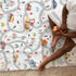 Cartoon Road Car Vehicles Baby Blanket, City Roadway Truck Boat Mountain Forest, Soft Swaddle Blanket 30x40