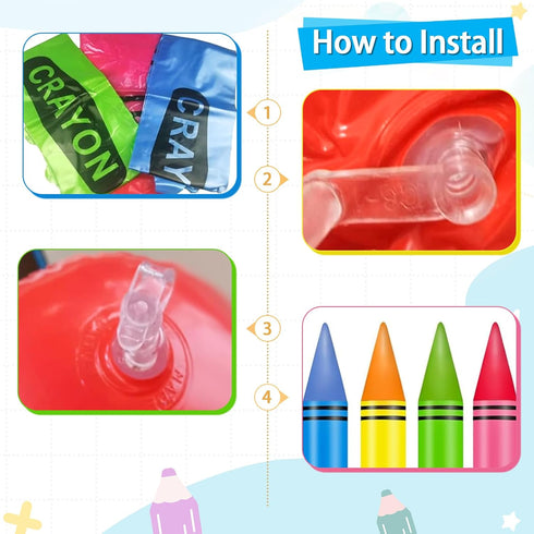 CHNBCG (4Crayons) Giant Inflatable Crayons Balloon - Back To School Balloons Decorations - Party Supplies and Gifts
