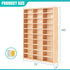 KISLANE Stylish Bamboo Wood Toy Cars Display Case with Removable Shelves for 30-Slot Wall-Mountable Organizer