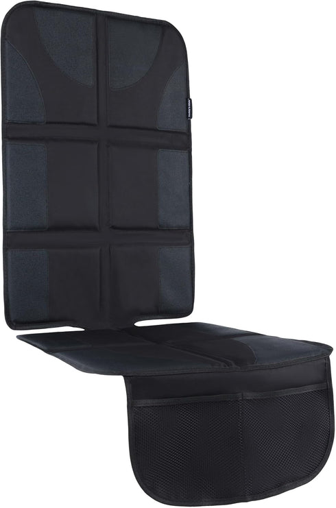 Waterproof Car Seat Protector for Child with Thick Padding, 2 Pockets, Universal Car Seat Pad & Mat - Black