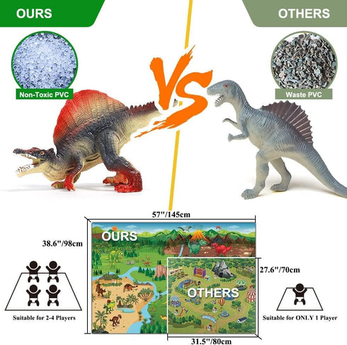 Figures,12 Playset FRUSE Jurassic Dinosaur Toys PCS Realistic Large Dinosaur Figurines with Jumbo Play Mat
