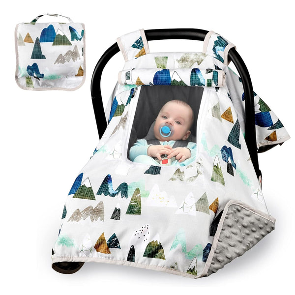 Baby Car Seat Cover, Car Carseat Canopy Boys, Minky Cozy & Warm