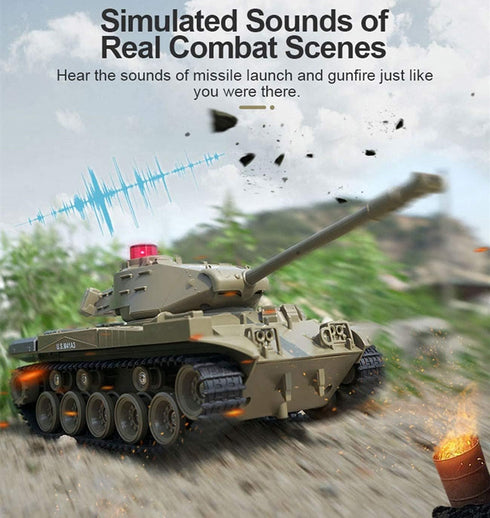 RC Tank Military Truck Vehicles, 2.4Ghz Radio Controlled Battle Tank Toy with 270° Rotational Sounds for Kids