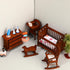 5 1: 12 Set Silipull Pcs Scale Wooden Dollhouse Furniture Miniature Wood Bedroom Furniture Wooden Dollhouse Accessories