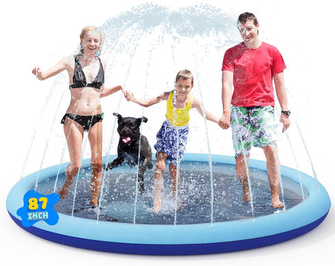 COMMOUDS Splash Pad for Kids and Dogs, Non-Slip Sprinkler Pad Thicken Pool