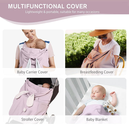 SONARIN Sunproof Hooded Baby Carrier Cover,Breathable Universal Weather Cover for Baby Carrier All Seasons Windproof