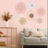 7 Chunful Pcs Boho Wall Basket Decor Rattan Flower Wall Decor Nursery Daisy Flower Woven Macrame Hanging Flowers