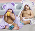ELSVIN Set 2 35 35 Inch 400 of Hooded Baby Towels White and Purple Luxurious, Large and Super Absorbent x Soft