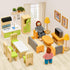 Set, 36PCS 5 4 3 4 5 6 Toyssa Wooden Dollhouse Furniture Miniature Doll House Accessories with Colorful Room & Flexible