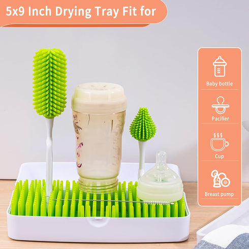 Portable Travel Bottle Drying Rack for Baby - Baby Bottle Cleaner Kit for Working Moms or Camping