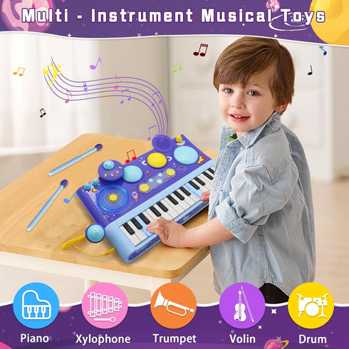 Set 1-3: 5 1 2-5 Mostop Kids Drum for Toddlers Toddler Musical Toys in Piano Keyboard Xylophone Drum with Microphone