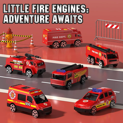 3 4 5 Playset 3+ Lehoo Castle Fire Truck Toy for Years Old Boys, Fire Trucks with Rotating Ladder, Realistic Lights