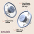 2-Pack 06 Emulait Baby Pacifier Soft Silicone Newborn Pacifiers for Breastfed Babies, Orthodontic Shape, Months, Blue