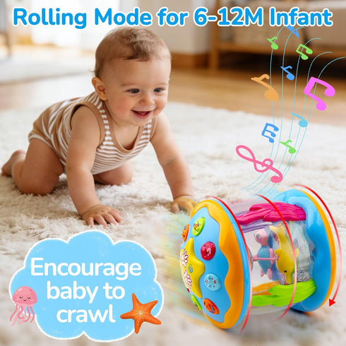 0-6 Tummy 0-3 4 5 6 7 8 9 6-12 1 2 Baby Toys Months Ocean Rotating Projector Musical Light Up Time Toys for Infants