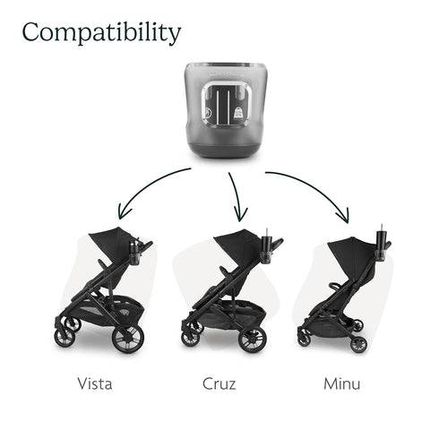 UPPAbaby Cup Holder for Vista, Cruz, Minu Strollers - Quick, Intuitive Attachment + Removal - Securely Holds Various