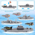 Set Model Military Naval Ship Aircraft Carrier Toy Play with Small Scale Model Planes, Battleship and Supply Ship