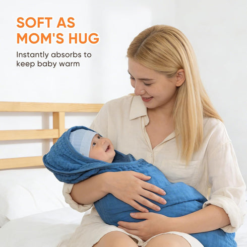 MIGIOL 100% 32 32 Inches, 3 Muslin Baby Towels Cotton Super Soft Muslin Baby Bath Towel - x Suitable for Newborn