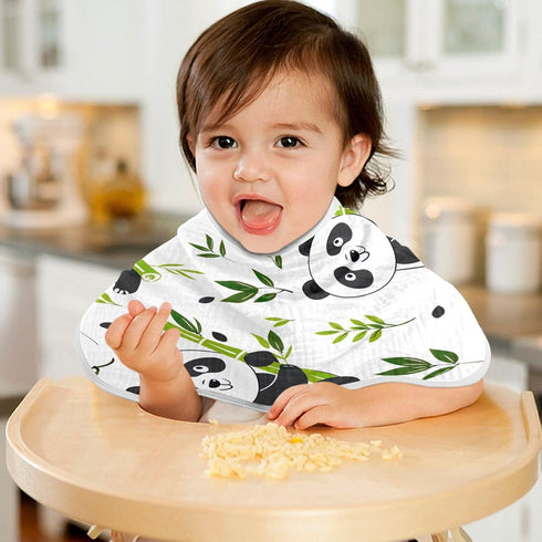YETTASBIN Panda Muslin Baby Burp Cloth, Super Soft Absorbent Cotton Burp Rag Baby Bibs Feeding Cloth for Newborn Boys