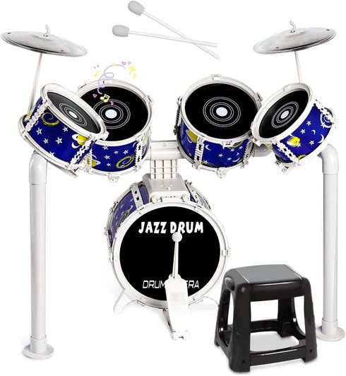Toy Drum Set for Kids Toddler Jazz Drum Kit with 5 Drums