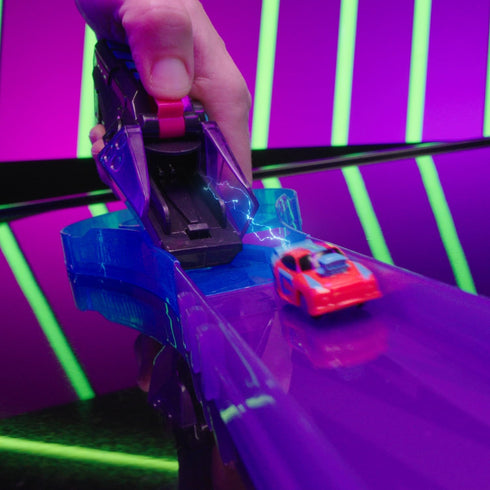 Playset 600+ Hyper Burst Jump Strike | Race and Battle! | Customizable Race Track & Micro Scale Cars | Over MPH Scale