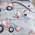Set Boys,4 Set,Truck Set Construction Toddler Bedding for Pieces Gray Toddler Comforter Vehicles Excavator Cars
