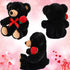 Black Bear Plush Stuffed Animal, 11.8 Inches Black Bear with Rose, Cute Gifts for Kids Toddler Girlfriend