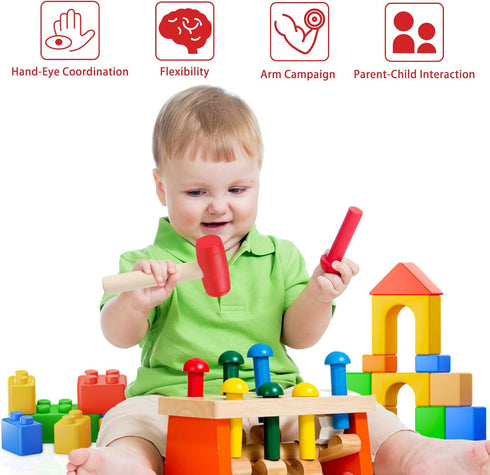 1Pcs Hammer Hammers Hammer Hammers Toy Simulation Wooden Plastic Toddler SmallPortable Kids Maintenance Tools Toys