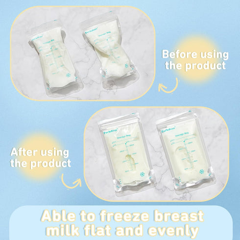 Hushee 12 7.87 4.72 0.67 Pcs Clear Flat Breast Milk Freezer Storage Organizer Space Saving Breastmilk Storage
