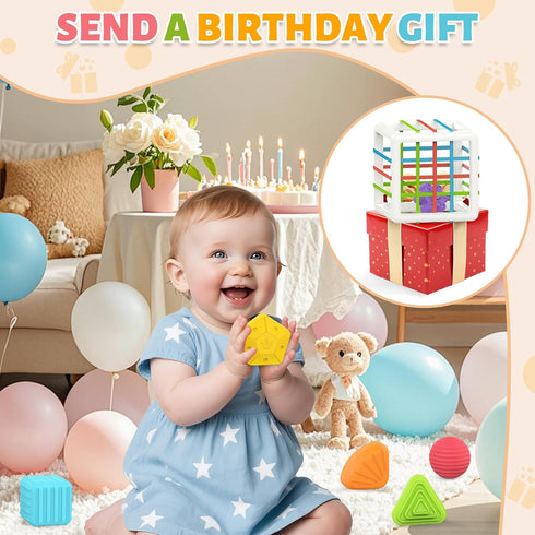 1 6 12 MINGKIDS Montessori Toys for Year Old, Pc Multi Sensory Shape, Toddler Developmental Learning Birthday Gifts