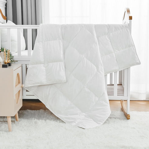 Summer 100% 33x43 Inches Toddler Goose Down Comforter Lightweight Cooling Baby Duvet Insert, Hypoallergenic Organic