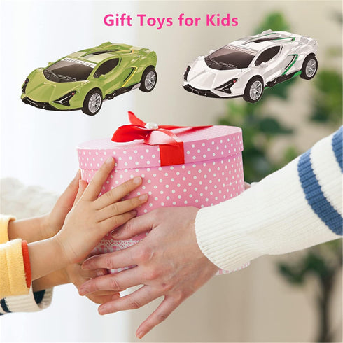 2 Pack Race Cars, Pull Back Inertial Drift Car Models for Toddlers, Perfect Toy Set for Ages 4-8